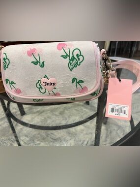 Juicy Couture Pink and Green Cherry Heart Crossbody NWT